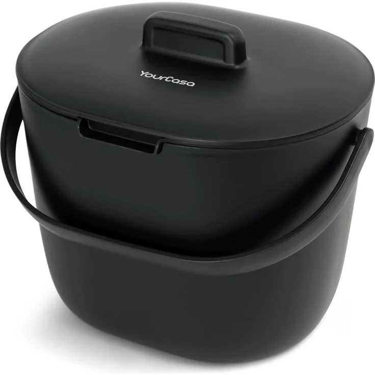 YourCasa Biomülleimer Küche 6L für alltäglichen Biomüll Spülmaschinenfest mit Sieb, Spülmaschinenfest, 6L Fassungsvermögen – Bild 1
