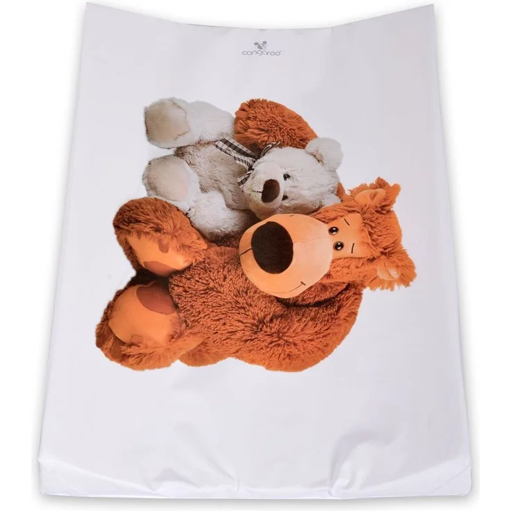 Cangaroo Wickelauflage Bären 67x44 cm, seitliche Erhöhung, abwaschbar weiß