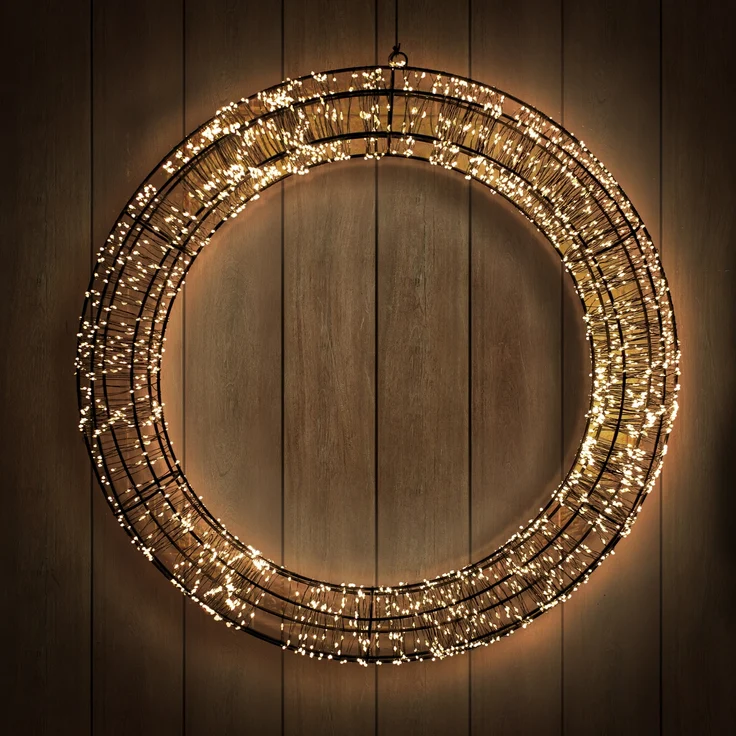 Kranz Weihnachtskranz 1400 LED Lichterkette warmweiss Deko Timer