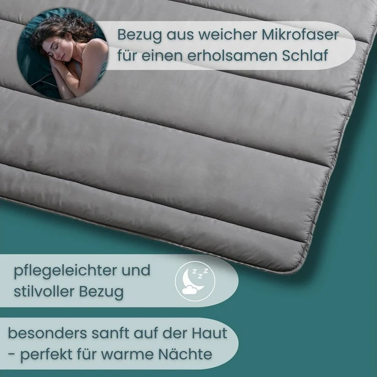 OTTO home Microfaserbettdecke + Microfaserkissen Clarra Spar Set, Decke + Kissen 135x200, 155x200 cm & weitere Größen, Set mit Kissen 40x80 cm, 80x80 cm, Sommer, Herbst, Winter in grau – Bild 3