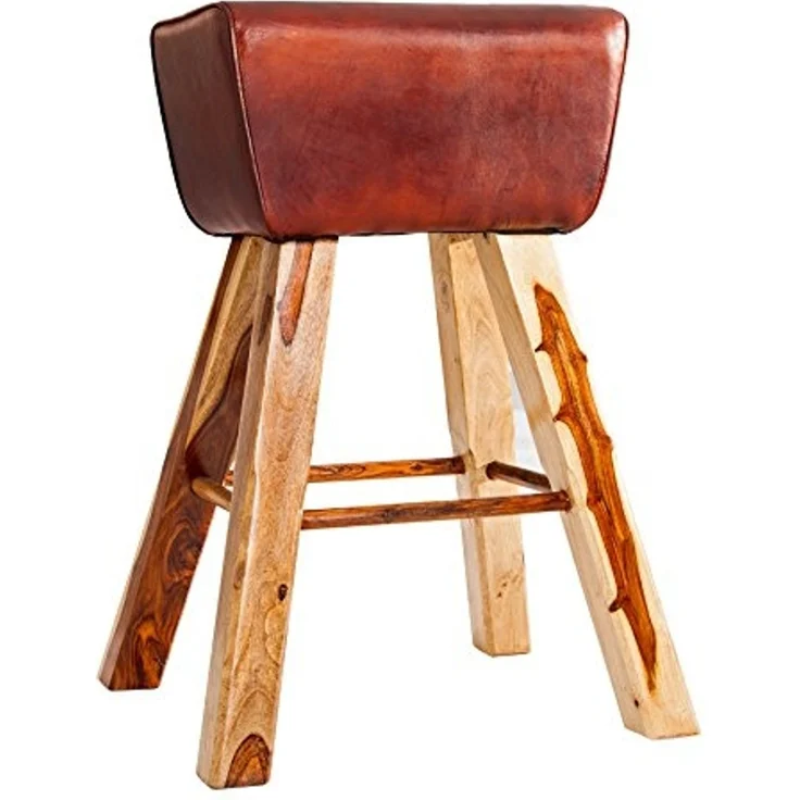 riess-ambiente Barhocker TURNBOCK 75cm coffee / natur, mit Massivholzbeinen – Bild 1