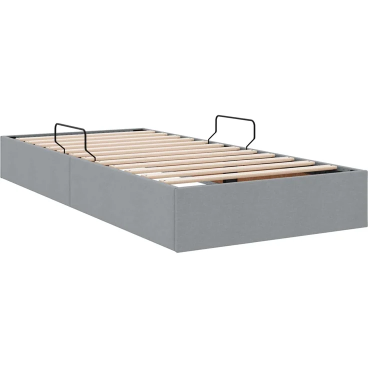 vidaXL Ottoman Bettgestell mit Speicher Hellgrau 90 x 200 cm Stoff 3442796 – Bild 9