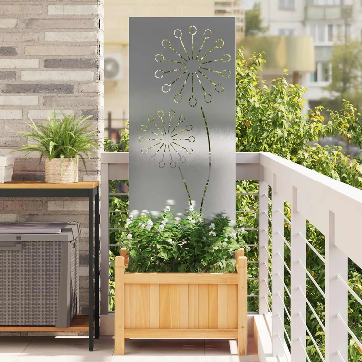 vidaXL Garten Sichtschutz-Leinwand Silber 50 x 140 cm Edelstahl 876305 – Bild 1