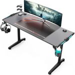 EUREKA ERGONOMIC Gaming Tisch Groß P55 Gamer Tisch mit RGB Beleuchtung Gaming Schreibtisch PC Schreibtisch mit Leistungsstarkes Kabelmanagement 148 * 60 cm Schwarz