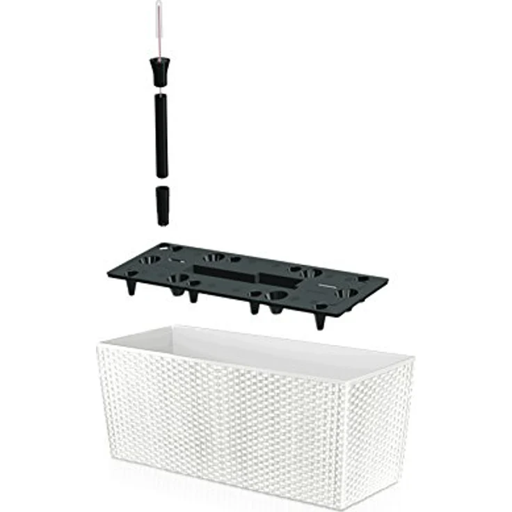 Terra Blumenkasten Rato aus Kunststoff mit Einsatz, weiss, 60 cm – Bild 4