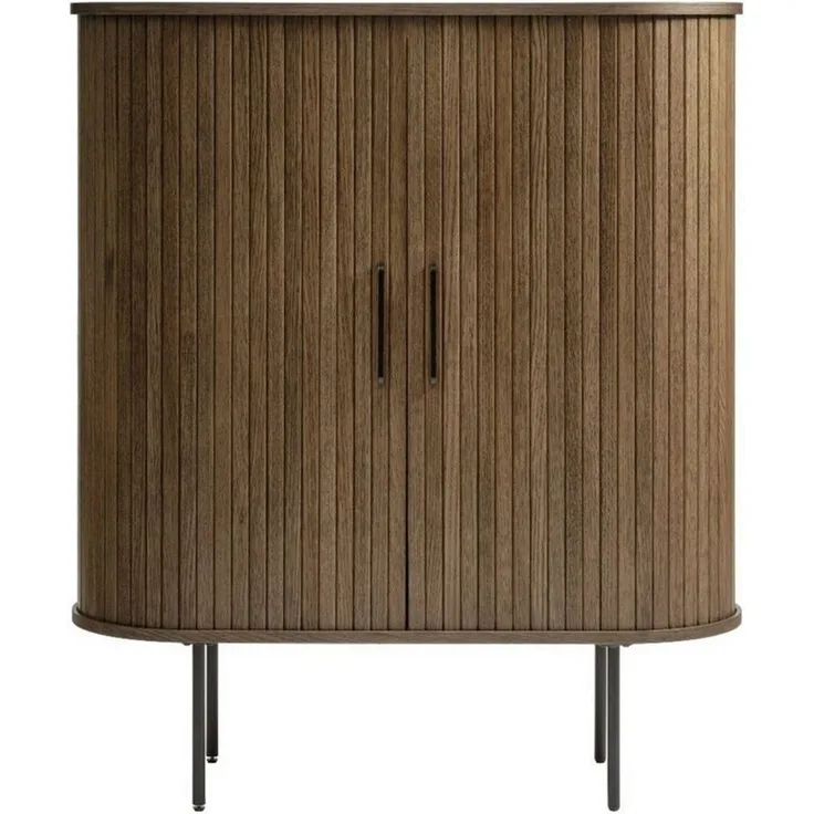 Liadomo Highboard Uriel, Sideboard, Kommode, Stauraummöbel, Schiebetüren Lamellen-Optik, Echtholzfurnier, vier Farben