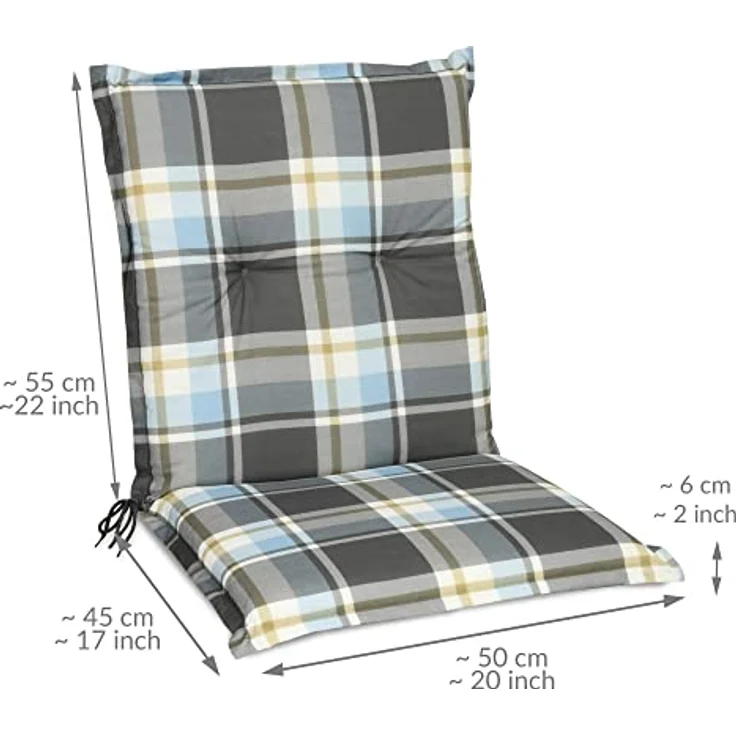 Beautissu 4er Set Niedriglehner Auflage Sunny 100 x 50 x 6 cm Blau – Bild 4