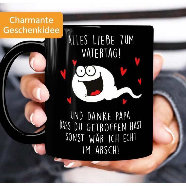 MoonWorks Tasse Kaffee-Tasse Danke Papa dass du getroffen hast Geschenk lustig zum, Keramik – Bild 2
