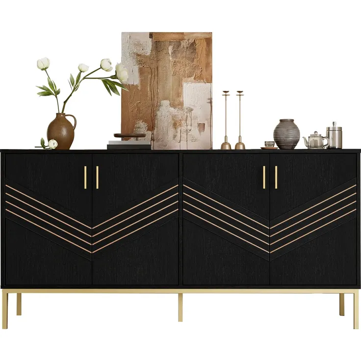 Sideboard 160/40/80.5 cm, Mehrzweckschrank mit Türen, Aufbewahrungsschrank, Küchenbuffet, Küchenschrank