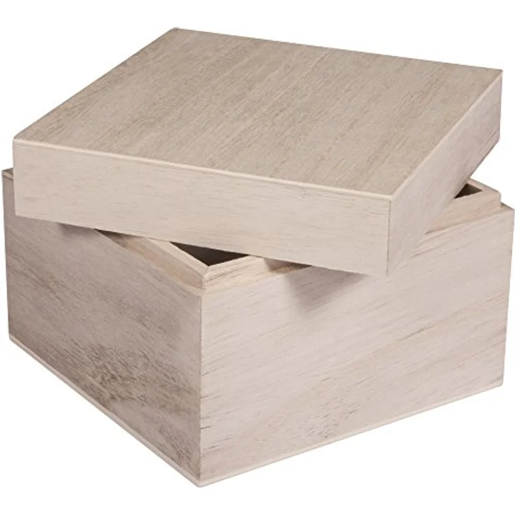Holz-Box mit Deckel, FSCMixCredit, 12x12x9cm – Bild 1