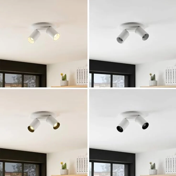 Arcchio Strahler Brinja, 2-flammige Deckenlampe in Weiß aus Aluminium, GU10, moderne Flurleuchte – Bild 4