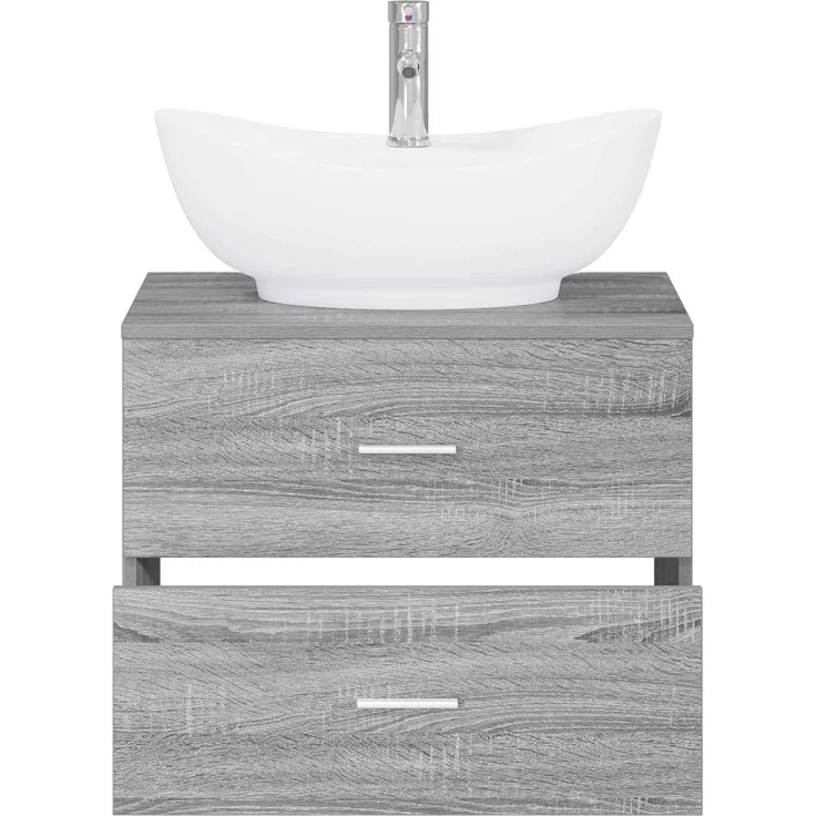 vidaXL Waschbeckenschrank Grau Sonoma 62,5 x 44,5 x 80 cm 3404403 – Bild 3