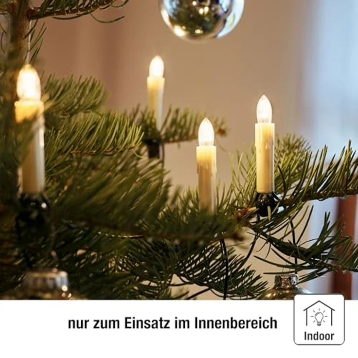 hellum Ersatz-Kerzen für Schwibbogen, 25 Stück 8V 3W Riffelkerze für Weihnachtsbaum Kerzen Lichterketten innen mit 30 Brennstellen, Birnen für Lichterbogen E10/ 8V/ 3W/ 22 Lumen 911114 – Bild 5