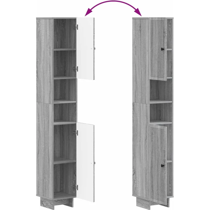 vidaXL 4-teiliges Badezimmer-Schrank-Set EDE Sonoma-Grau Holzwerkstoff 3417906 – Bild 10
