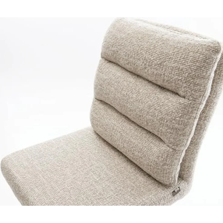 Barstuhl Pela-Flex Webstoff Soft Beige Drehfuß höhenverstellbar Edelstahl Silberfarben – Bild 5