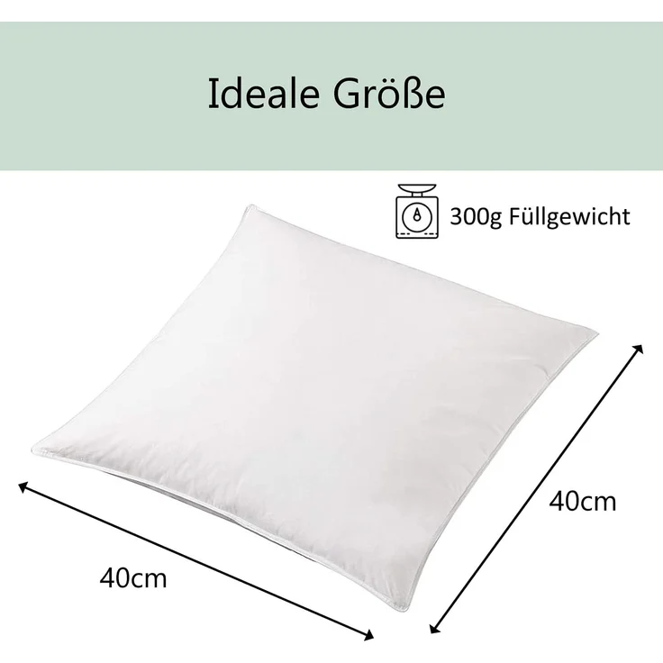 Welt der Träume Gänsedaunenkopfkissen Daunen-Federn Kissen Kleinkissen Kopfkissen (15) 40x40 cm, Füllung: Daunen und Federn, kein Lebendrupf, Bezug: 100% Baumwolle, Seitenschläfer, Rückenschläfer, Bauchschläfer, Pflegeleicht, waschbar, trocknergeeignet – Bild 3