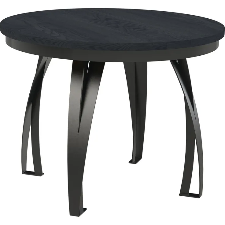 MEBLINI Esstisch Rund Ausziehbar aus Metall - 100-176x77cm - LUNGA - Schwarz Matt - Loft - Esszimmertisch Modern - Küchentisch - Ausziehtisch - Round Dining Table - Esszimmertische
