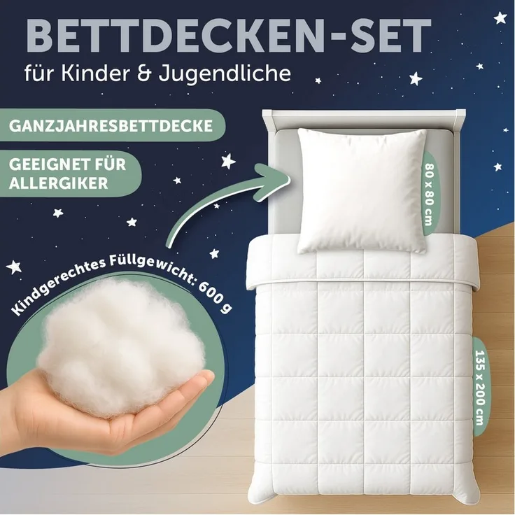 Laleni Babybettdecke Baby Bettdecke und Kissen Set - OEKO-TEX zertifiziert, Baby Decke und Kissen Set - waschbare Kinderdecke