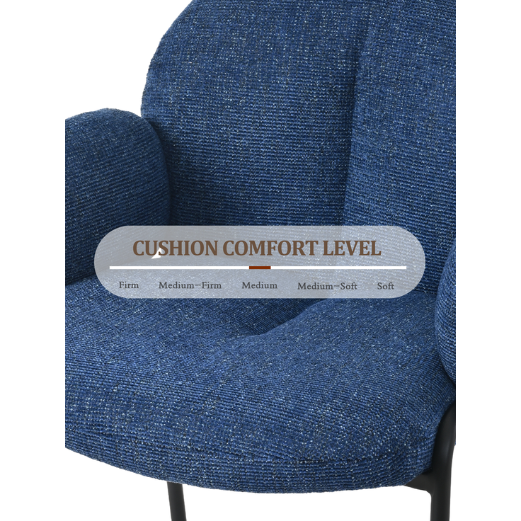 GOEURVANT 1235 Esszimmerstühle 2er-Set mit Armlehnen, Polsterstühle, Chenille - Blau – Bild 9