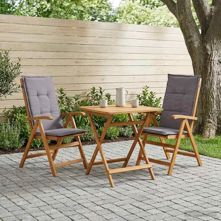 vidaXL Liegestühle für den Garten 2 stk. Natur Massivholz Akazie 42041428 – Bild 1