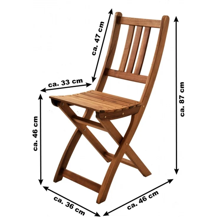 Balkonmöbel Set 6tlg. Akazie 2 Balkontische 60 x 60 cm BLOOM 52950010 – Bild 4