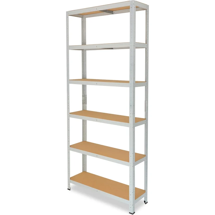 shelfplaza OFFICE 200x100x60 cm Schwerlastregal in lichtgrau mit 6 Böden und 145 kg Traglast pro Boden – Bild 6