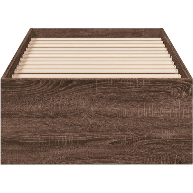vidaXL Bettgestell ohne Matratze Braun Eiche 75x190 cm Holzwerkstoff 841992 – Bild 4