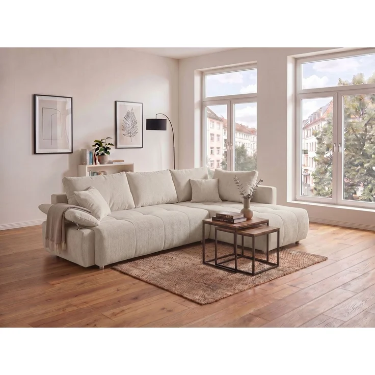 COLLECTION AB Ecksofa Funtastic, Breite 213 cm, mit Schlaffunktion, Bettkasten, Armverstellung und Bonnelfederkern – Bild 1