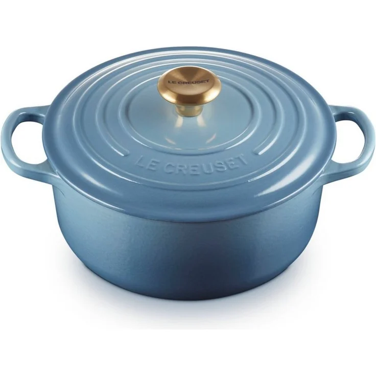 Le Creuset Signature Gusseisen-Bräter mit Deckel, Ø 20 cm, Rund, Für alle Herdarten und Induktion geeignet, Volumen: 2,4 l, 3,092 kg, Chambray, 21177204344441 – Bild 2