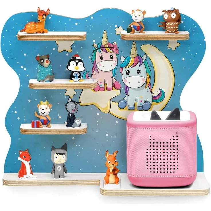 stadtecken Kinderregal mit schmalen Boden, geeignet für Toniebox 2 und ca. 30 Tonies, Packung, Perfekte Aufbewahrung im Kinderzimmer
