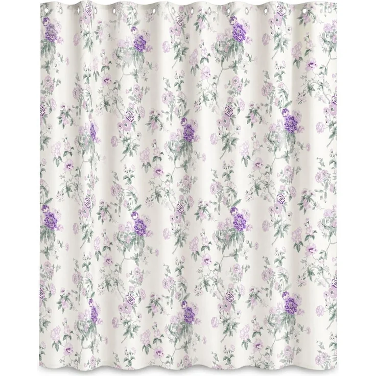 Duschvorhang mit floralem Digitaldruck, wasserdicht und schimmelresistent, Mehrfarbig, 180x180 cm – Bild 1