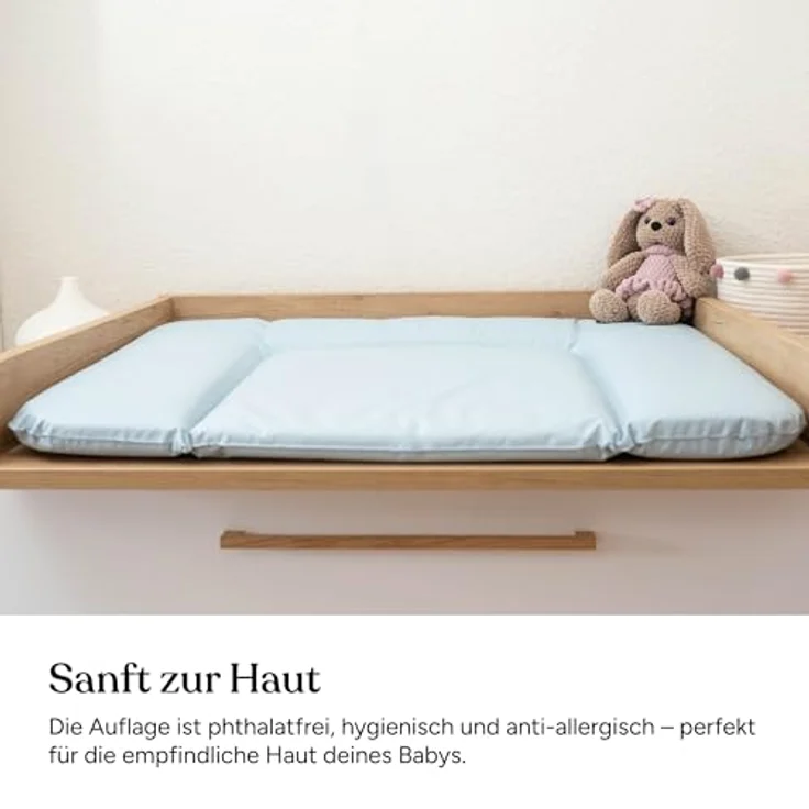 Ehrenkind® Abwaschbare Wickelauflage in Beige - Hygienisch, Sicher und Vielseitig | Wickelauflage 72x85 | Wickelunterlage | Wickeltischauflage abwaschbar – Bild 4