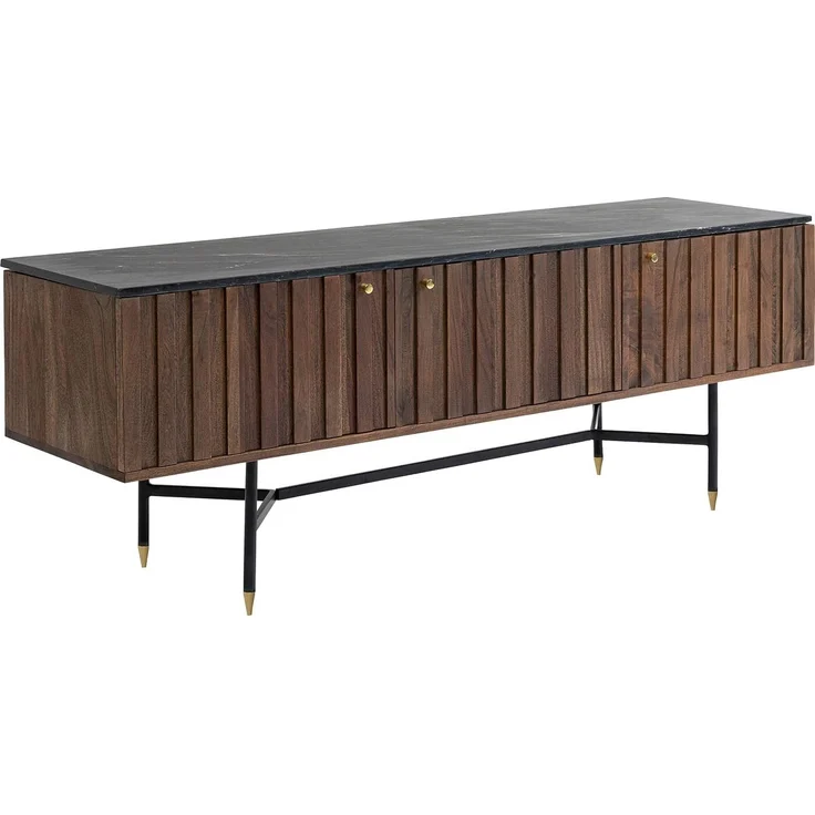 Kare Desgin Lowboard Apiano, braun/schwarz, Sideboard, TV-Konsole, 3 Türen, 3 Fächer, handgearbeitet, 55 x 150 x 40 cm (H/B/T) – Bild 3