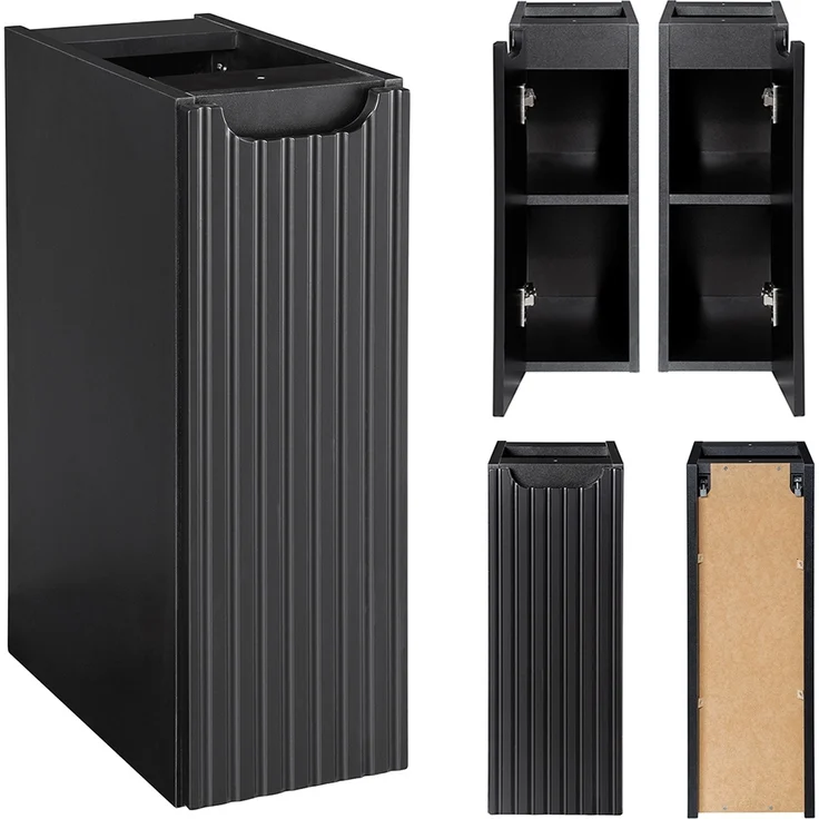 Waschtisch-Unterschrank 100cm, in schwarz mit Eiche, NEWPORT-56-BLACK – Bild 6