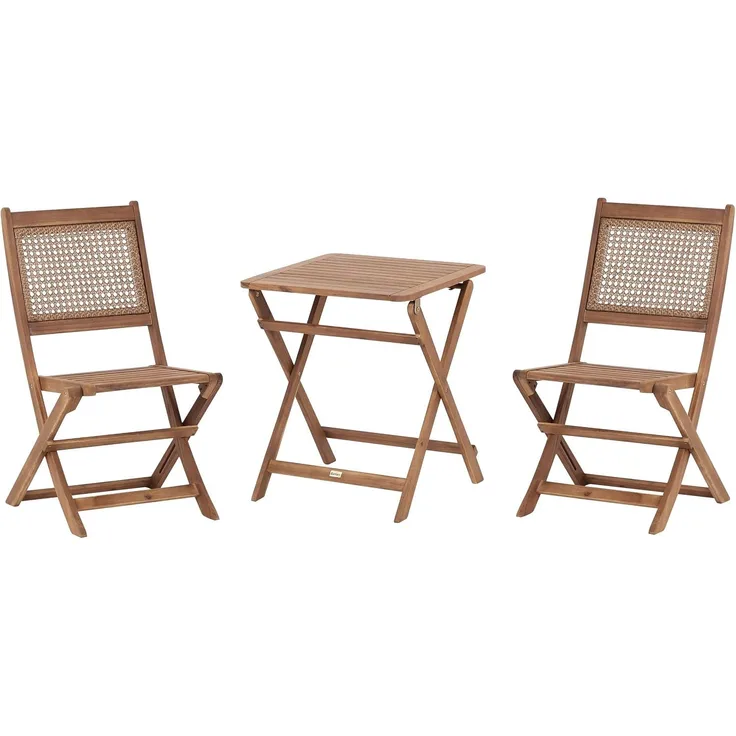 Bistro Set PARAGGI Zertifiziertes Akazienholz Heller Holzfarbton