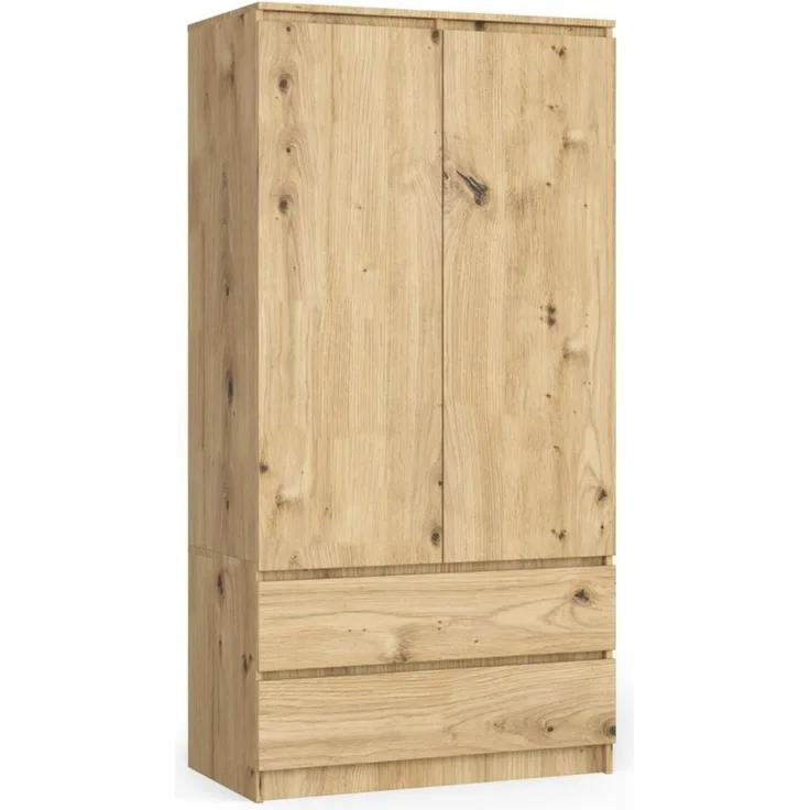 Raumhirsch Furniture Kleiderschrank Moderner Kleiderschrank - Zaubert Ordnung ins Schlafzimmer - Stauraum (viele Farbvarianten - Maße 180 - 90 - 50 cm) Eleganter Schrank mit 2 Türen, 2 Schubladen und Einlegeböden