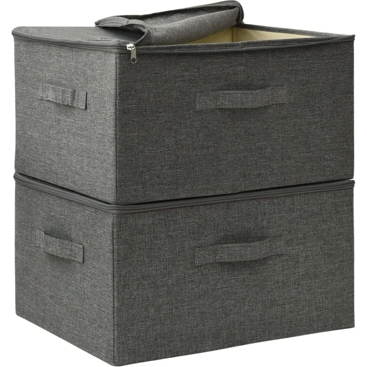 vidaXL Aufbewahrungsboxen 2 Stk. Stoff 43x34x23 cm Anthrazit 332909 – Bild 6