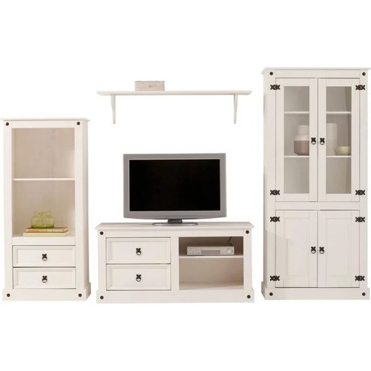 Home affaire Wohnwand, (Set, 3-St), bestehend aus 1 Vitrine, 1 Lowboard und 1 Regal, ohne Wandboard – Bild 4