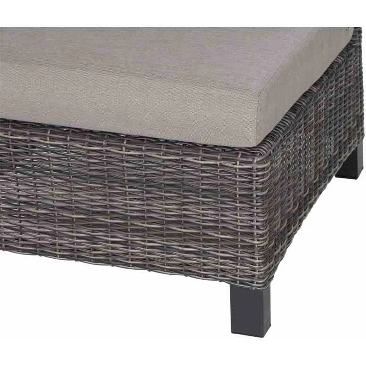 Corido Modul Mitte Gestell Alu matt-anthrazit, Gardino®-Geflecht charcoal grey, mit Sitz- u. Rückenkissen taupe meliert – Bild 3