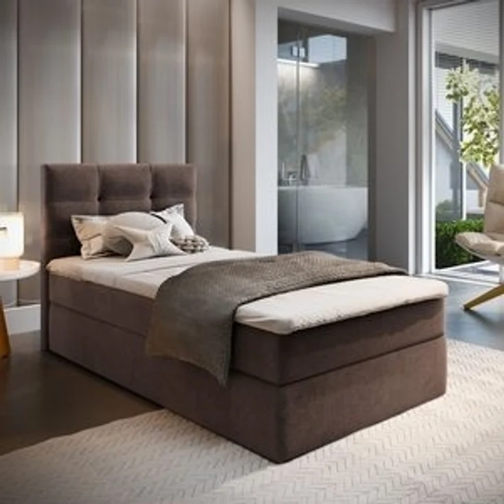 Masseno Boxbett GLOS 100x200 cm mit Bonell Matratze und Topper – Bild 6
