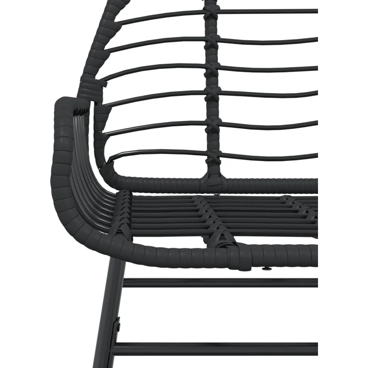 vidaXL Gartenstühle 2 Stk. Schwarz Poly Rattan 369091 – Bild 7