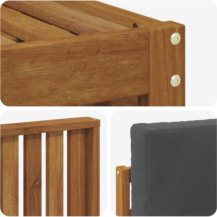 vidaXL Outdoor-Sofagarnitur 7 stk. 6-Sitzer Natur und Anthrazit 3375167 – Bild 6