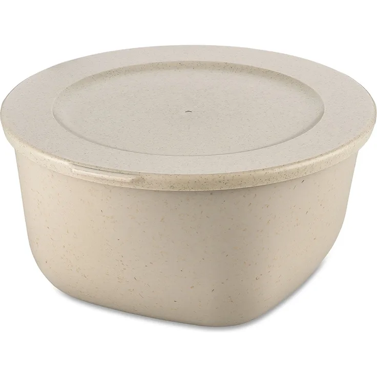 Koziol Dose Connect Box mit Deckel, Schüssel, Schale, Kunststoff-Holz-Mix, Nature Desert Sand, 2 L, 7871700