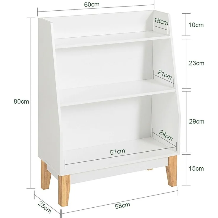 SoBuy KMB47-W Kinderregal, MDF, Lackiert, Weiß, 60 x 51 x 18 cm – Bild 3