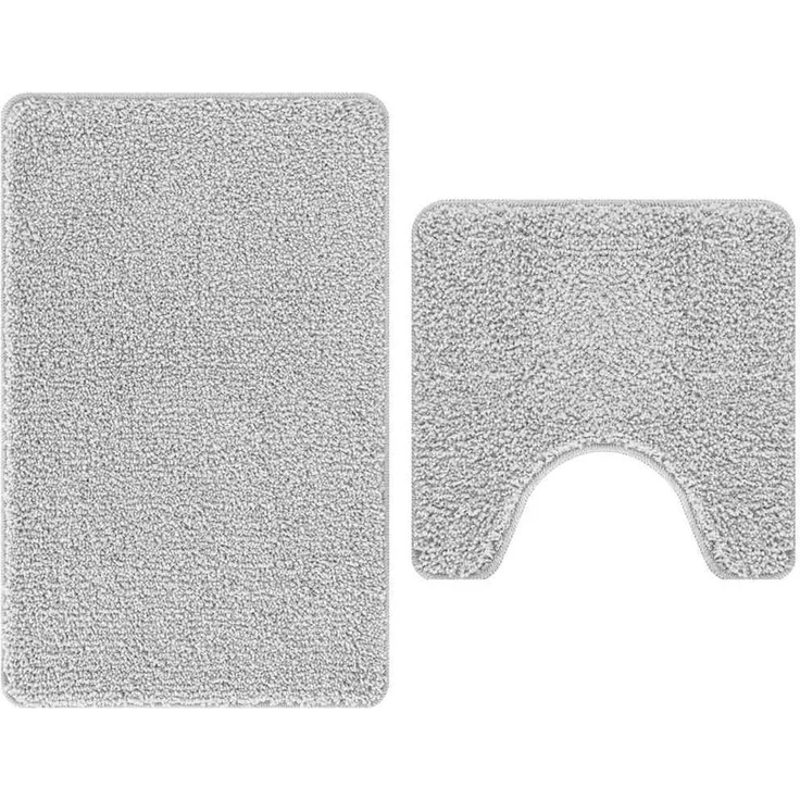 vidaXL Anti-Rutsch Badematten-Set 2 pcs Grau PP 4019855 – Bild 2