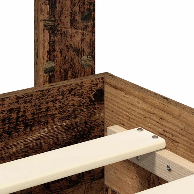vidaXL Bettrahmen mit Kopfteil Altholz 120 x 190 cm Holzwerkstoff 3410009 – Bild 10
