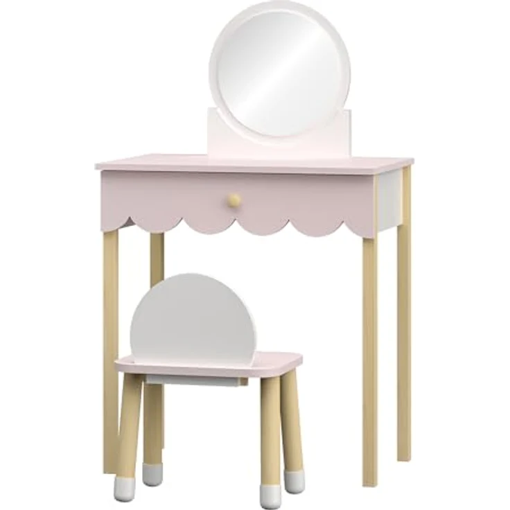 Kinderschminktisch mit Stuhl Vestnes Cotton Candy/Weiß [en. casa] – Bild 5