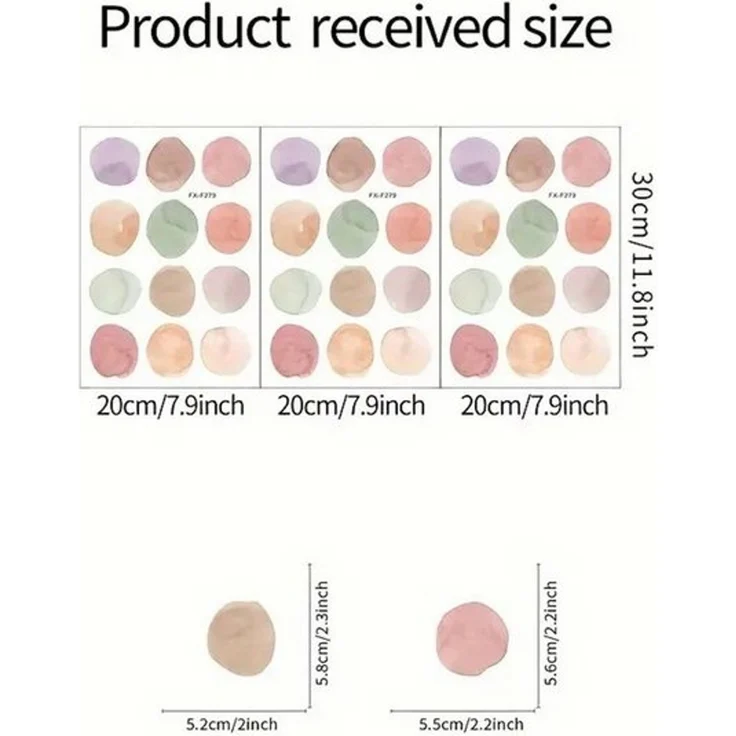 Montegoni Wandtattoo Pastell Polka Dot Wandsticker – 36 Aquarell Punkte Wandtattoo (Polka Dot, Aquarell-Wandaufkleber – 36 Stück -3er-Set- PVC, Kinderzimmer, Spielzimmer, wandtattoo), Selbstklebend, Abnehmbar, Flexible Anordnung, langlebig, Wasserfest – Bild 4