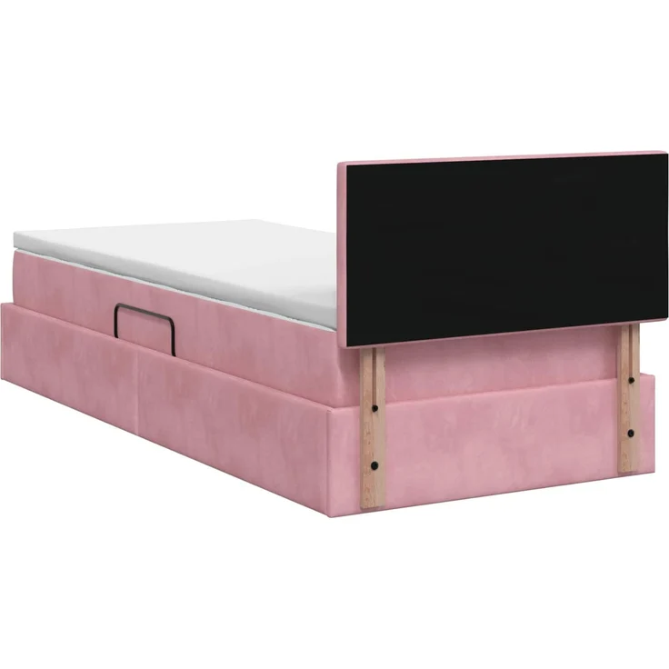 vidaXL LED-Speicherbett mit Matratze Rosa 100x200 cm Samt 3459173 – Bild 10