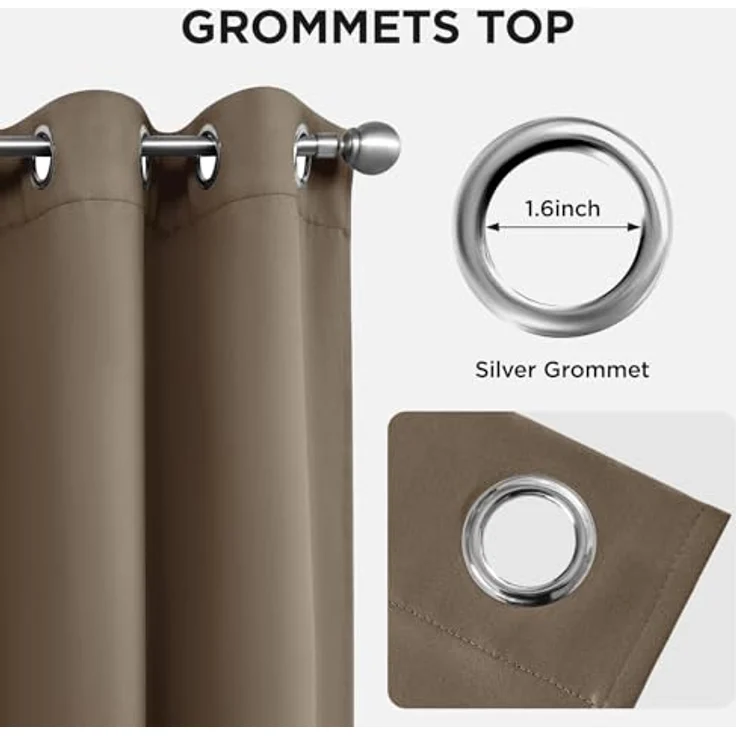 Joydeco Verdunkelungsvorhänge, 2 Paneele, thermische Isolierung, Raumverdunkelung, mit Ösen, für Weihnachten, Wohnzimmer, Schlafzimmer, Fenster, Länge ca. 300 cm – Bild 5